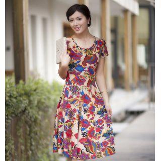 Short-sleeve Floral Dress