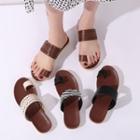 Perforated Toe Loop Sandals
