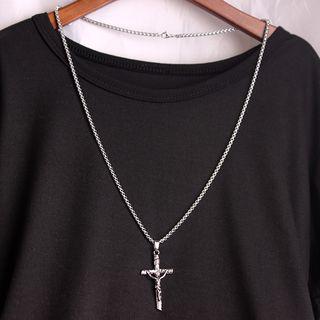 Stainless Steel Cross Pendant Necklace Cross - Silver - One Size