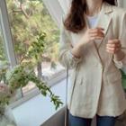 Single-breasted Linen Blazer Ivory - One Size
