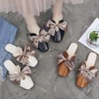 Square Toe Bow Accent Mules