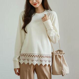 Crochet-hem Sweatshirt