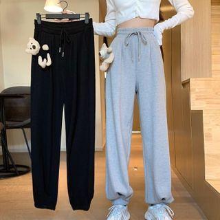 Bear Applique Jogger Pants