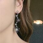Rhinestone Star Dangle Earring 1 Pair - 2101 - 925 Silver Earring - Silver - One Size