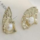 Alloy Faux Pearl Earring 1 Pair - Gold - One Size