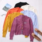 Colorful-button Knit Cardigan In 6 Colors