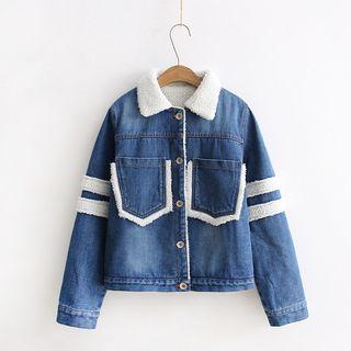 Fleece Collared Denim Jacket
