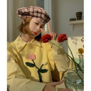 Flower Accent Sweater Vest / Shirt