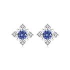 Sterling Silver Fashion And Elegant Snowflake Stud Earrings With Blue Cubic Zirconia Silver - One Size