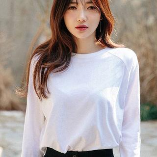 Long Raglan-sleeve Cotton T-shirt