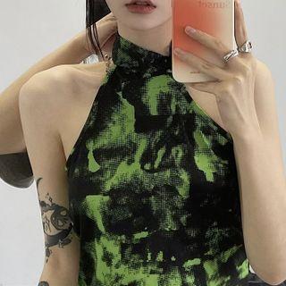 Tie-dye Camisole Top Dark Green - One Size