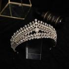 Faux Crystal Wedding Tiara Without Veil - Gold & White - One Size