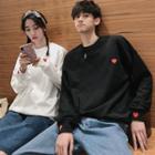 Couple Matching Heart Embroidered Pullover
