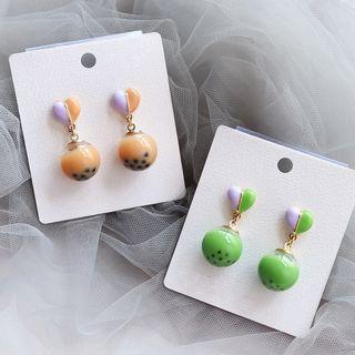 Milk Tea Drop Earring / Clip On Earring