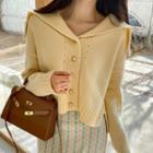 Sailor-collar Dip-back Cardigan
