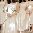 Sheer Panel Bridesmaid Dress