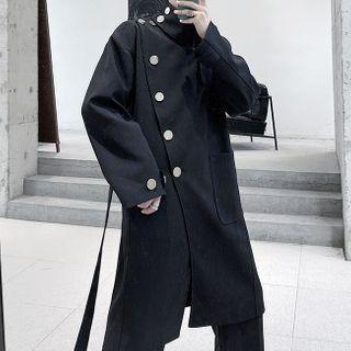 Asymmetric Single-breasted Midi Coat