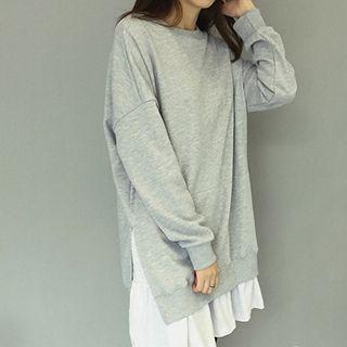 Mock Two Piece Pullover Dress