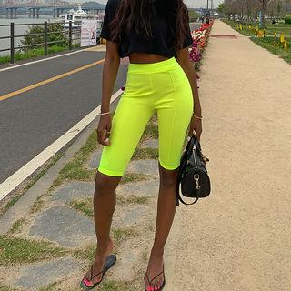 Pintuck-trim Short Leggings