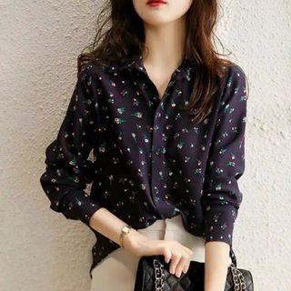 Button-up Floral Blouse