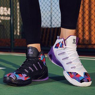 Geometric Print High Top Platform Sneakers