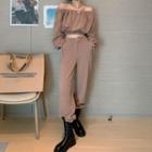 Off Shoulder Sweatshirt / Sweatpants