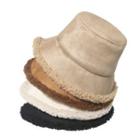 Faux Suede Fleece Lined Bucket Hat
