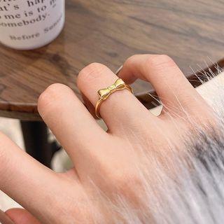 Bow Alloy Open Ring 1 Pc - Gold - One Size