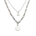 Pendant Cherry Layered Chain Necklace Silver - One Size
