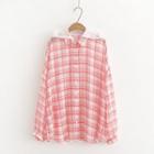 Plaid Hooded Light Buttoned Jacket