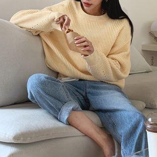 Pastel Perforated Ribbed Sweater