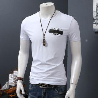 Print Zip Short-sleeve T-shirt