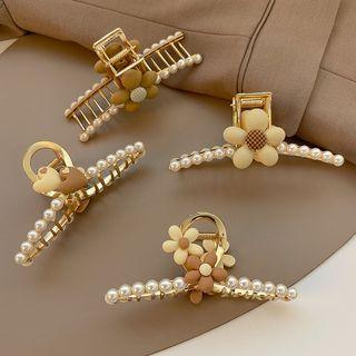 Flower / Heart Faux Pearl Alloy Hair Clamp (various Designs)