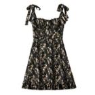 Tie-strap Floral Mini A-line Dress