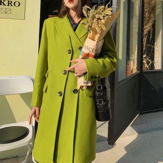 Notch Lapel Layered Buttoned Coat