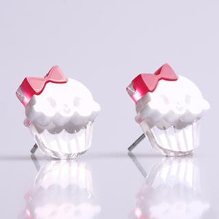 Miss Cupcake White Stud Silver Earrings