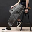 Drawstring-waist Harem Cargo Pants