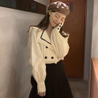Long-sleeve Double-breasted Shirt Off White - One Size