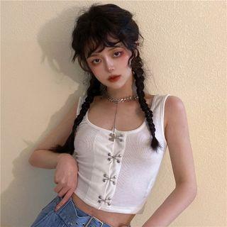 Hook-and-eye Crop Tank Top