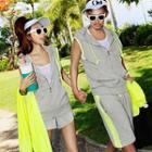 Couple Matching Set: Hooded Vest + Shorts