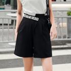 Asymmetrical Lettering Shorts