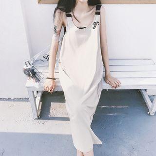 Number Print Midi Pinafore Dress