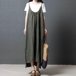Spaghetti Strap Dip-back Midi Dress