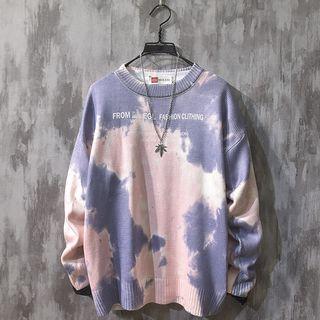 Tie-dyed Lettering Sweater