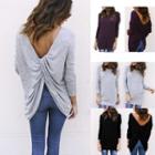 Slit Back Knit Pullover