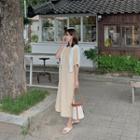 Crystal-pleat Long T-shirt Dress
