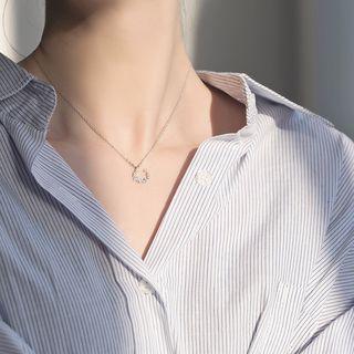 Rhinestone Crescent Necklace