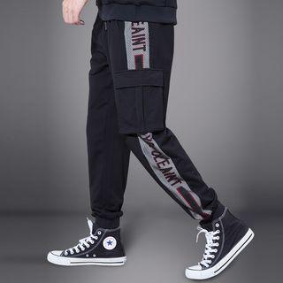 Mesh Panel Lettering Cargo Pants