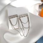 Alloy Layered Chain Earring 1 Pair - Ear Studs - Silver - One Size