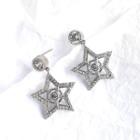 925 Sterling Rhinestone Star Dangle Earring 925 Sterling Silver - Star Dangle Earring - One Size